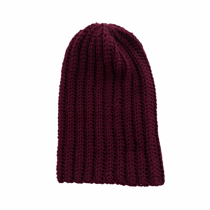 Burgundy Ribbed Toque