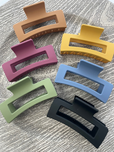 Matte Rectangle Claw Clips