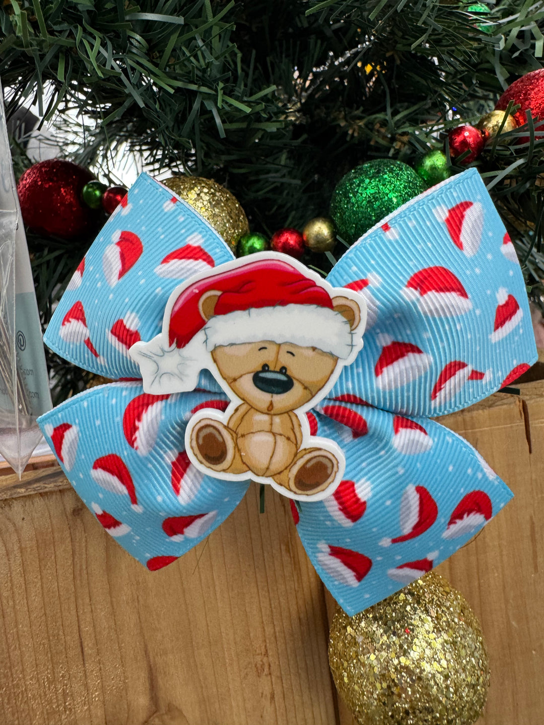 Christmas Bear Bow