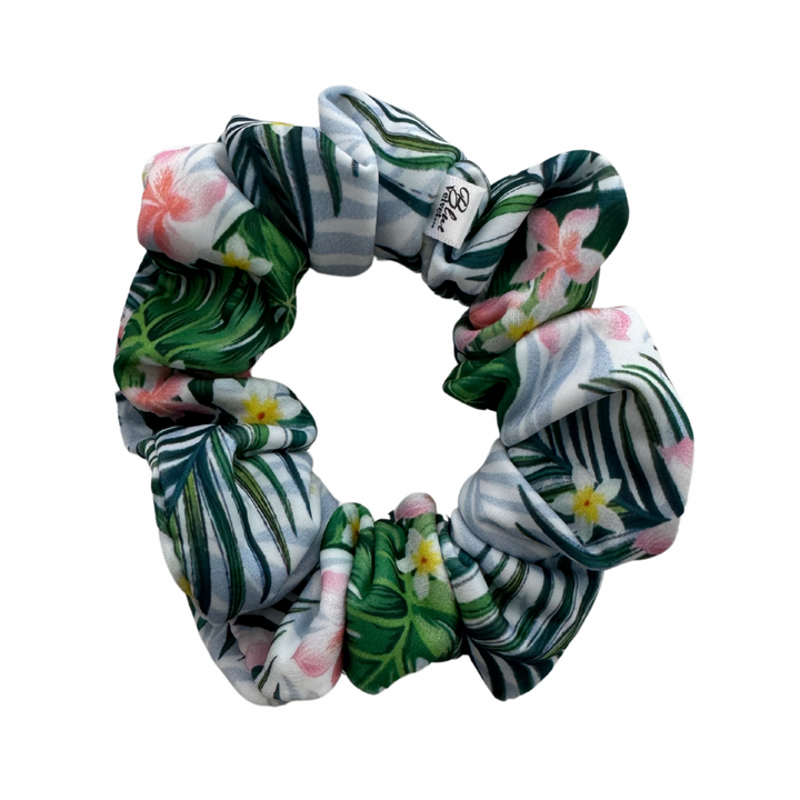 Swim Scrunchie, Hawaiian Flower Scrunchie, Hair Accessory