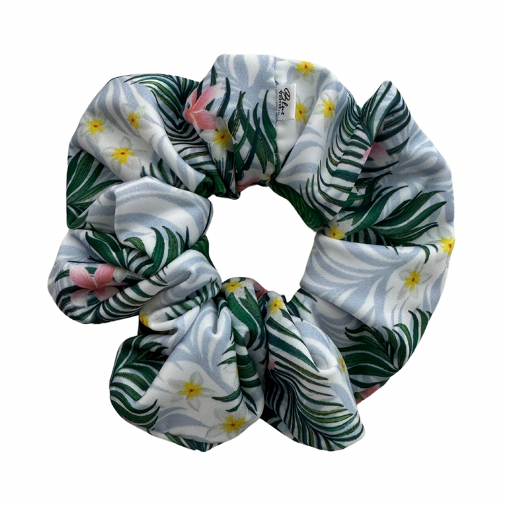 Swim Scrunchie, XL Scrunchie, Hawaiian Flower Scrunchie, Hair Accessory