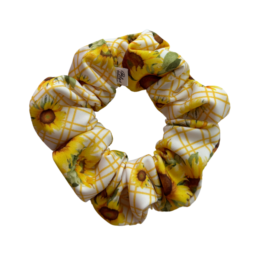 Sunflower Scrunchie, Swim Scrunchie, Hair Accessory, Yellow Sunflower