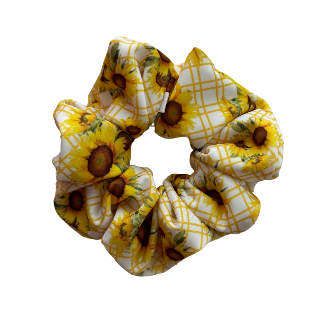 Sunflower Scrunchie, Swim Scrunchie, Hair Accessory, Yellow Sunflower